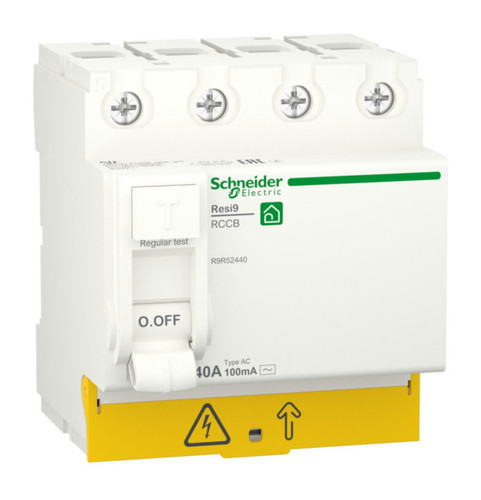 УЗО Schneider Electric Resi9 4P 40А, 100 мА ( AC ), R9R52440