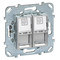 Розетка 2xRJ45 Cat.6 Schneider Electric UNICA TOP, алюминий