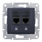 Розетка двойная компьютерная RJ45 Cat.5 Schneider Electric SEDNA, графит